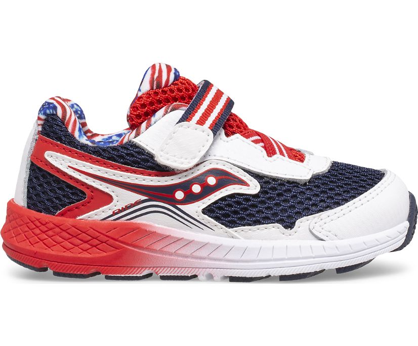 Kids' Saucony Ride 10 Jr. Sneakers Red / White / Blue | Singapore 755QMAZ